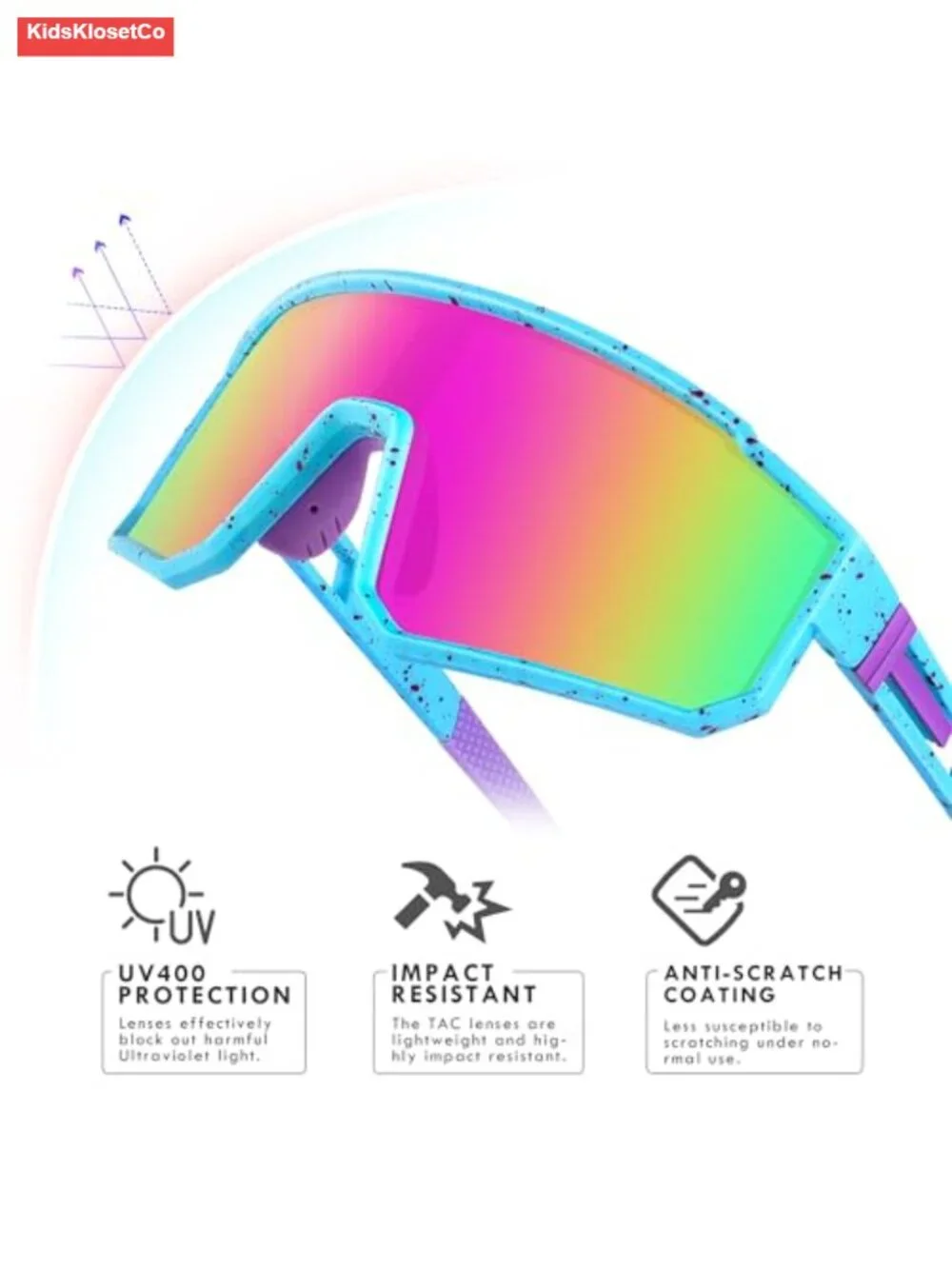 Youth Polarized Sports Sunglasses UV400 Protection Baseball Cycling Kids